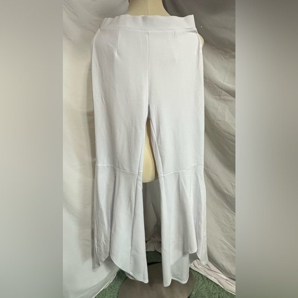 Women's Bell Bottom Pants High Waisted Long Stretchy Comfy High Low Hem Flared - Picture 3 of 11